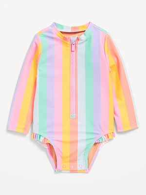 Printed Zip-Front Rashguard One-Piece Swimsuit for Baby