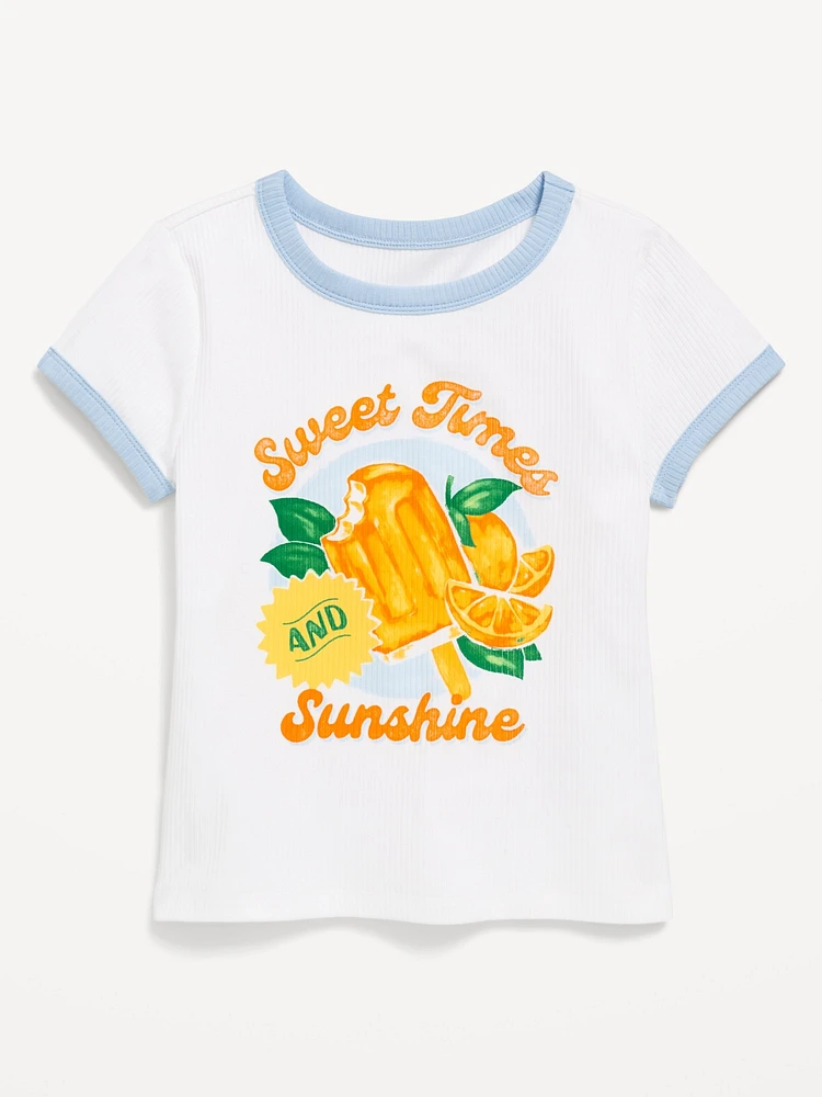 Fitted Ribbed Ringer T-Shirt for Girls