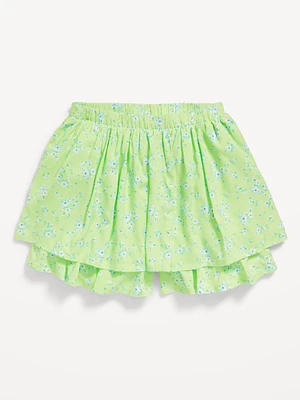 Printed High-Waisted Swing Skort for Girls