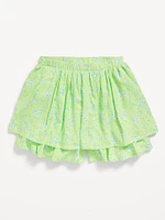 Printed High-Waisted Swing Skort for Girls