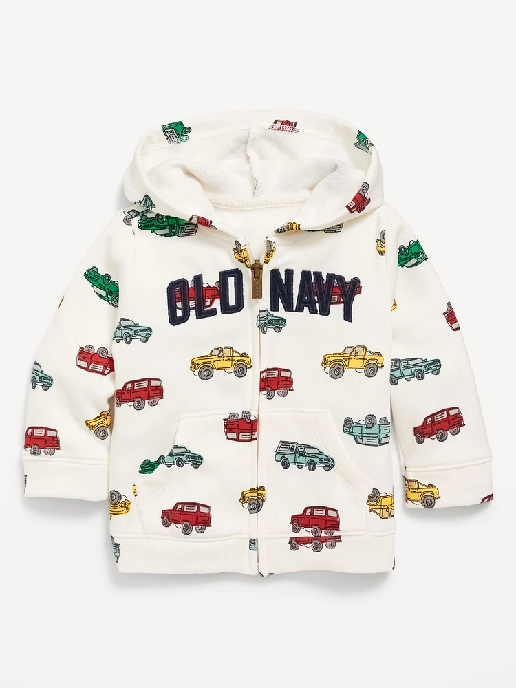 Printed Logo-Graphic Zip Hoodie for Baby