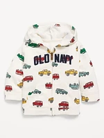 Printed Logo-Graphic Zip Hoodie for Baby