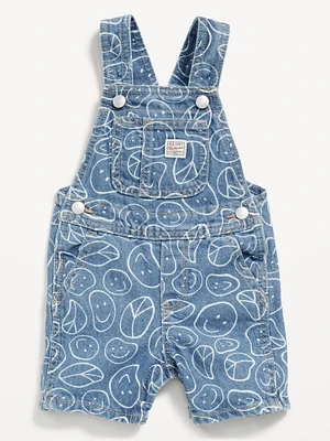 Loose Printed Jean Shortalls for Baby