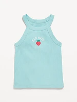 Fitted Logo-Graphic Halter Tank Top for Toddler Girls