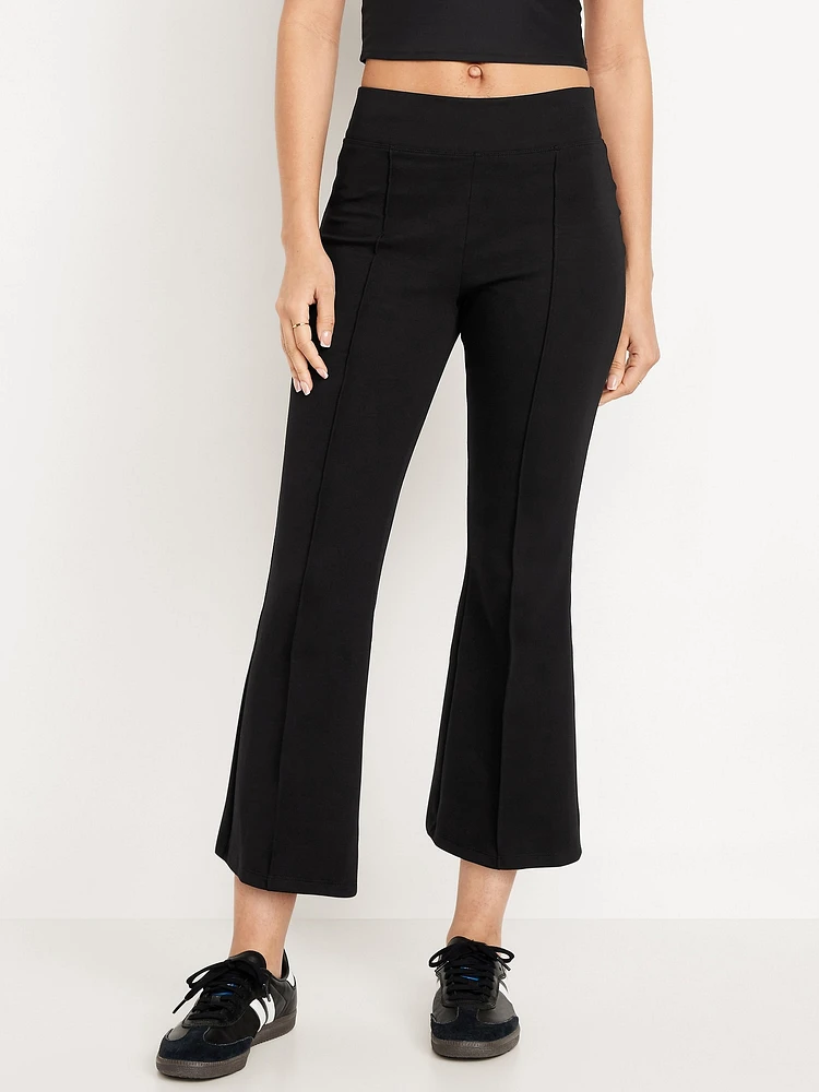 High-Waisted Dynamic Fleece Crop Kick Flare Pants