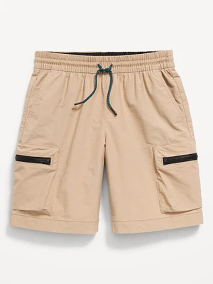 At Knee Zippered Cargo Pocket Tech Shorts for Boys