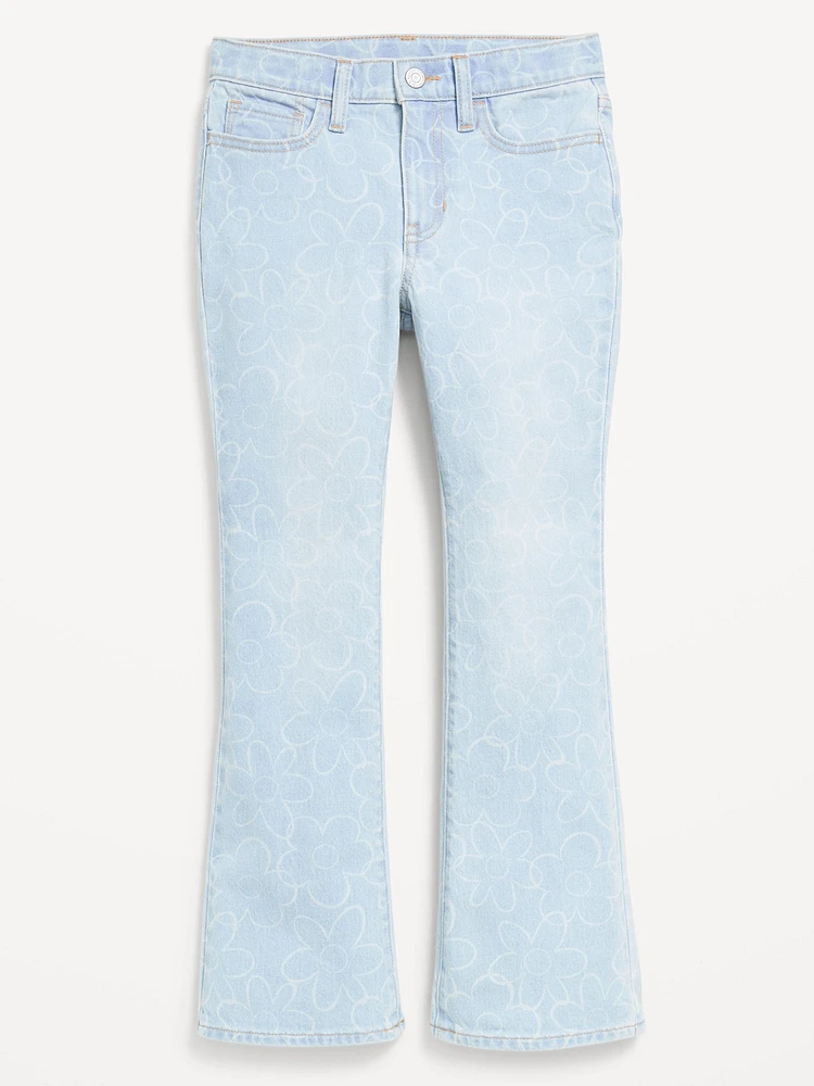 Printed High-Waisted Flare-Leg Jeans for Girls