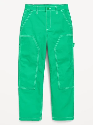 Loose High-Waisted Carpenter Pants for Girls