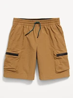 At Knee Zippered Cargo Pocket Tech Shorts for Boys