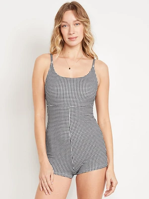 Textured Swim Romper - 2.5-inch inseam