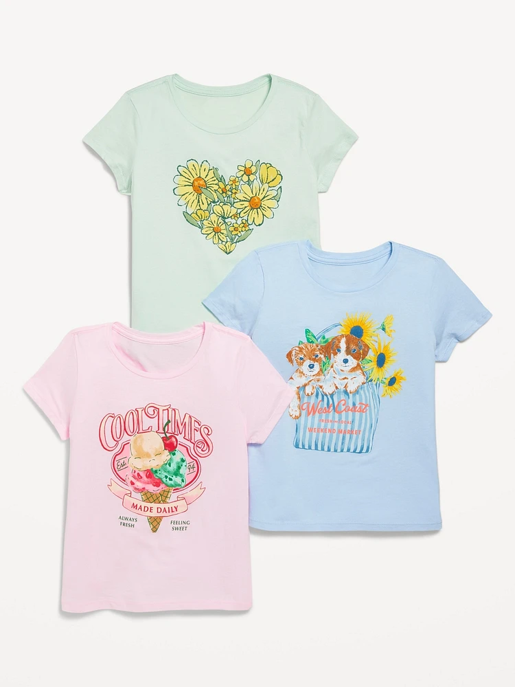 Short-Sleeve Graphic T-Shirt 3-Pack for Girls