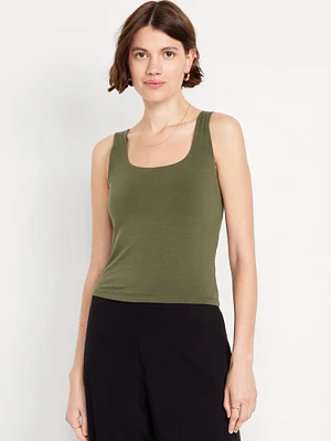 Double-Layer Scoop-Neck Tank Top