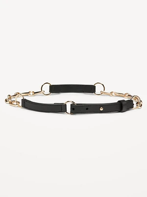Faux Leather Chain Belt for Women