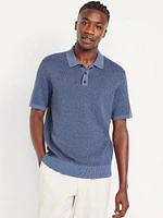 Short-Sleeve Herringbone Polo