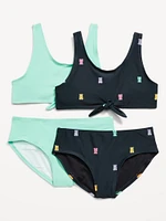 Tie-Front Bikini Swim Set for Girls