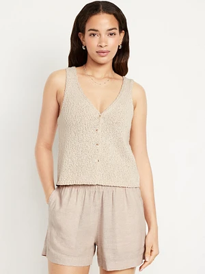 Button-Front Sweater Vest