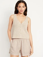 Button-Front Sweater Vest