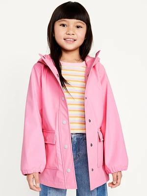 Oversized Water-Resistant Hooded Jacket for Girls