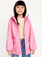 Oversized Water-Resistant Hooded Jacket for Girls