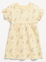 Licensed Graphic Short-Sleeve Ruffled Dress for Toddler Girls