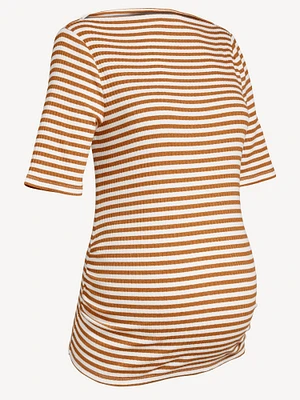 Maternity lit-Neck Ribbed Top