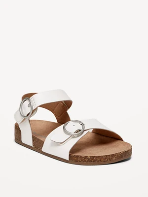 Faux-Leather Buckled Strap Sandals for Toddler Girls