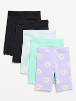 Long Biker Shorts Variety 5-Pack for Girls