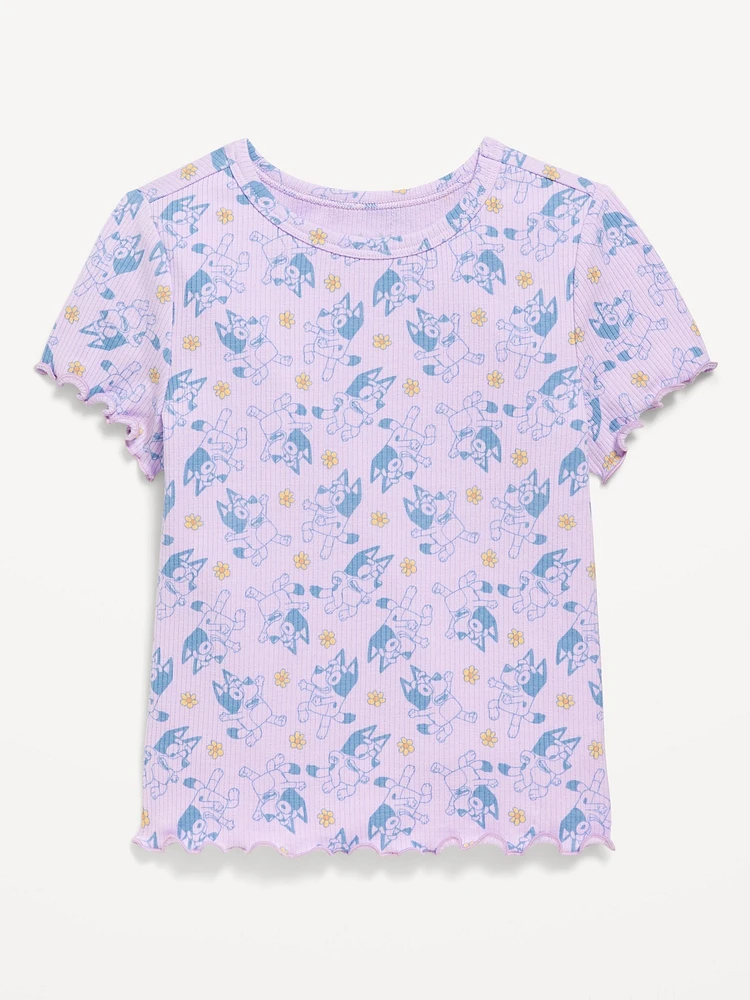 Bluey Ribbed Graphic T-Shirt for Toddler Girls