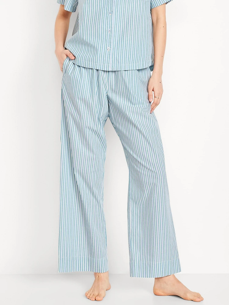 High-Waisted Poplin Pajama Pant