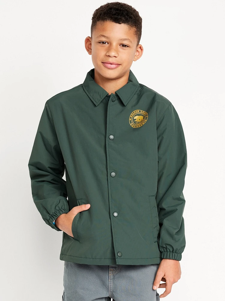 Water-Resistant Button-Front Jacket for Boys