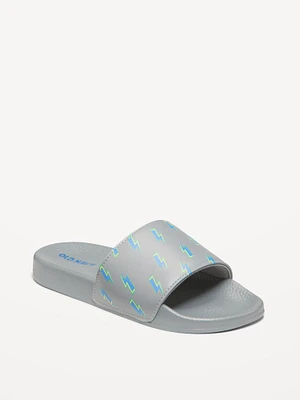 Gender-Neutral Faux-Leather Pool Slide Sandals for Kids