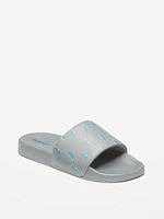 Gender-Neutral Faux-Leather Pool Slide Sandals for Kids