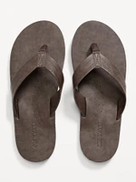 Faux-Leather Flip-Flop Sandals for Men