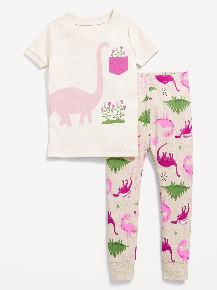 Unisex Snug-Fit Graphic Pajama Set for Toddler & Baby