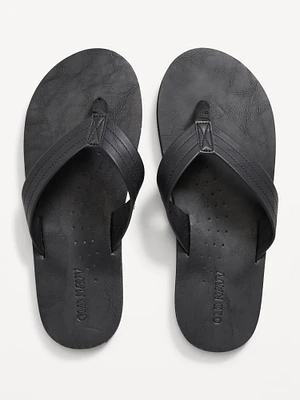 Faux-Leather Flip-Flop Sandals for Men