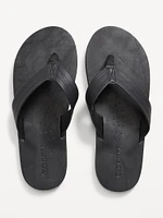 Faux-Leather Flip-Flop Sandals for Men