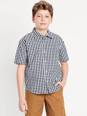 Printed Short-Sleeve Poplin Shirt for Boys