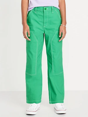 Loose High-Waisted Carpenter Pants for Girls