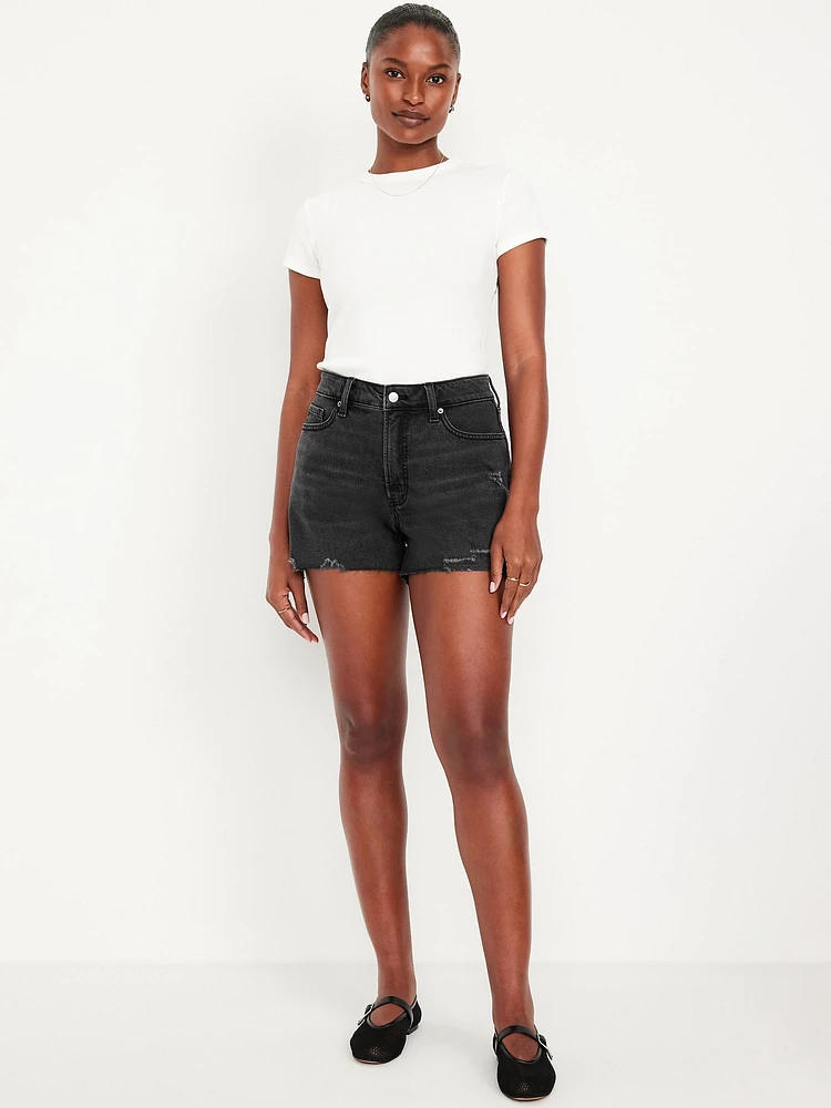 Curvy High-Waisted OG Jean Cut-Off Shorts - 3-inch inseam