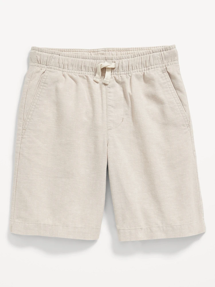 Knee ength inen-Blend Shorts for Boys