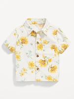 Printed Short-Sleeve Linen-Blend Shirt for Baby