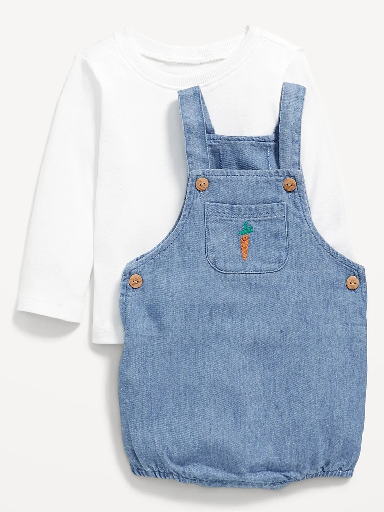 Long-Sleeve T-Shirt and One-Piece Romper Set for Baby