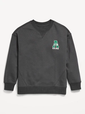 Oversized Graphic Fleece Crew-Neck Sweatshirt for Boys