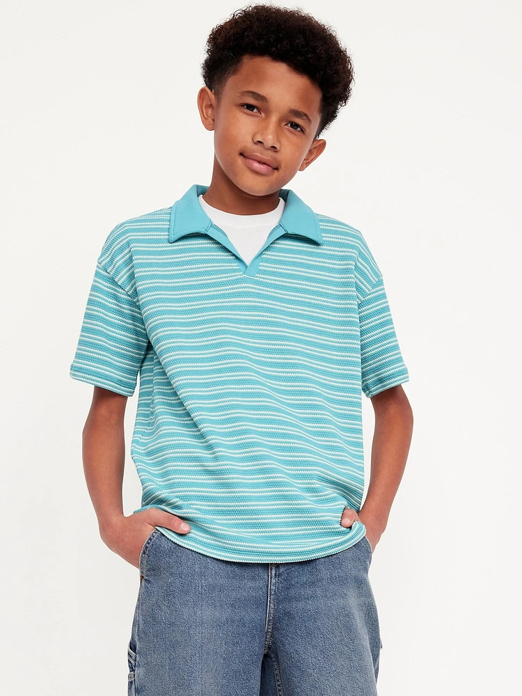 Printed Knitted Collared Shirt for Boys