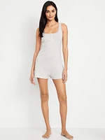 Fitted Pointelle Lace Pajama Romper