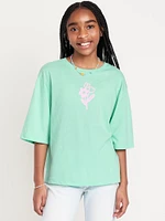 Oversized Short-Sleeve Graphic T-Shirt for Girls