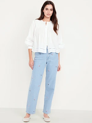 High-Waisted OG Loose Embroidered Jeans