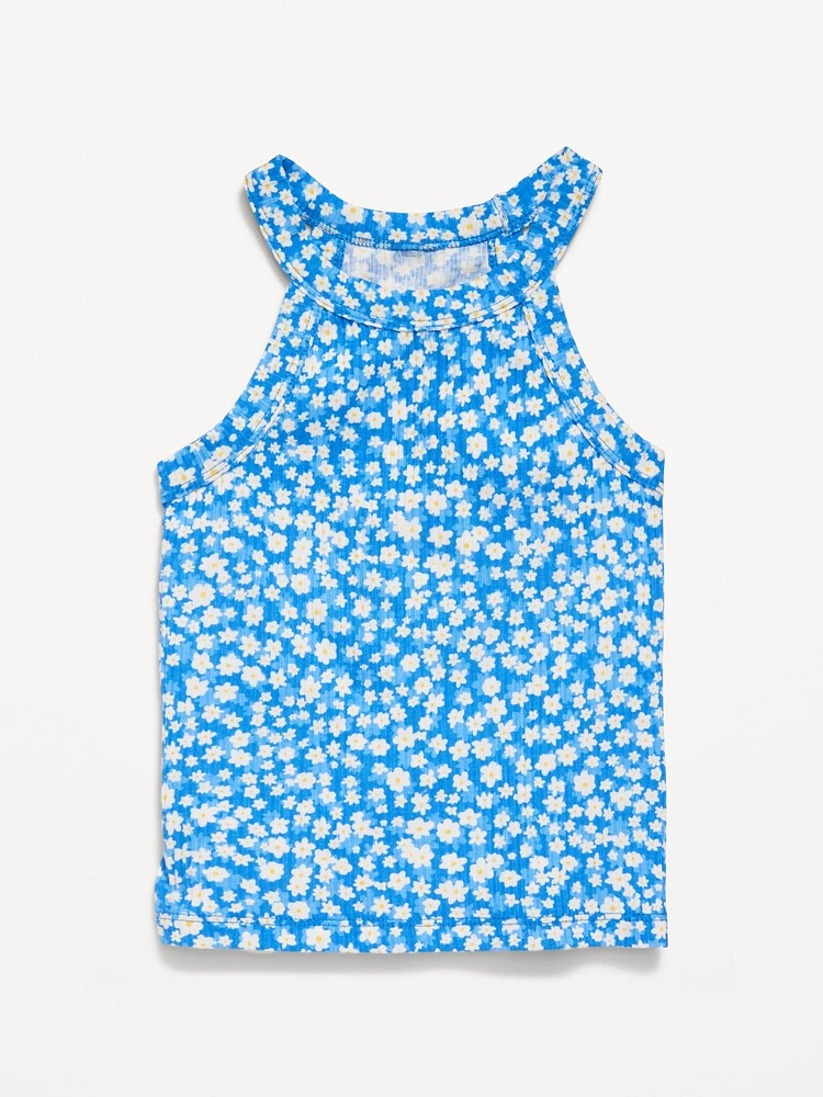 Fitted Ribbed Halter Tank Top for Toddler Girls