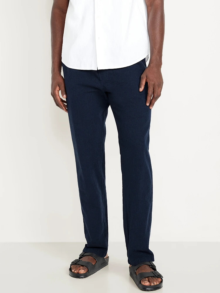 90s Straight Linen-Blend Pants