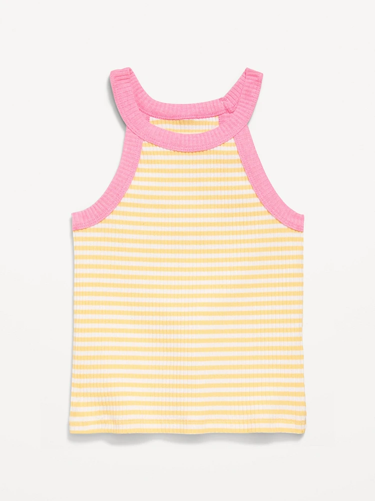 Fitted Ribbed Halter Tank Top for Toddler Girls